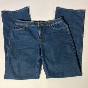 Lafayette 148 New York wide leg denim jeans sz 8 medium wash